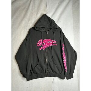 George Strait Cowboy Rides Away Zip Up Hoodie Mens 2XL Black Pink Graphic Tour